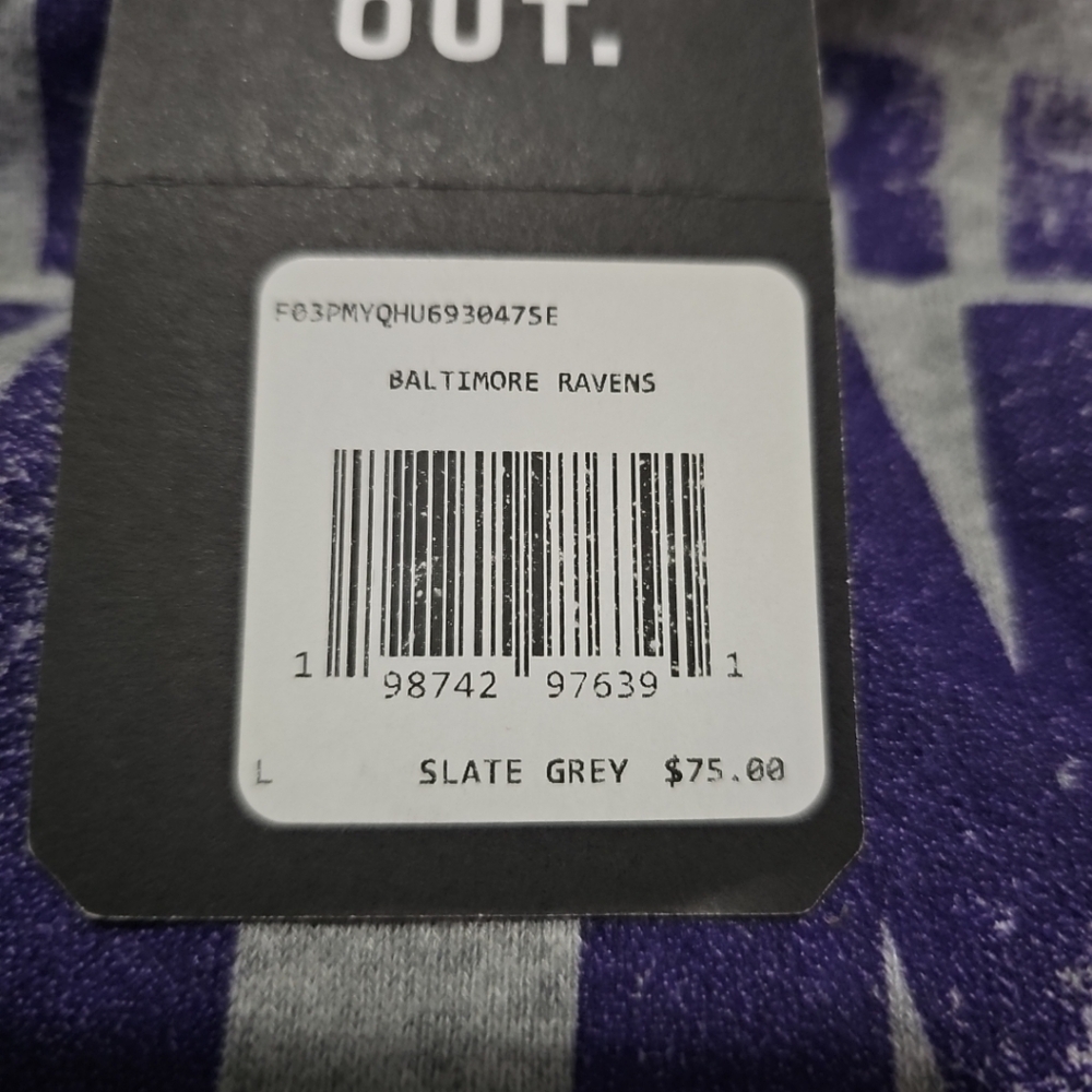 NFL Baltimore Ravens Adult Large Gray 47 Brand Hoodie New With Tags - Picture 7 of 7